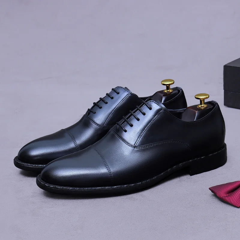 

Мужские деловые кожаные туфли в западном стиле, классические модельные туфли в стиле ретро из натуральной кожи с тройными шарнирами