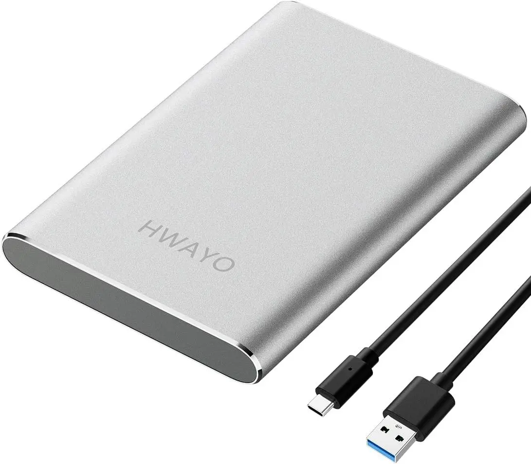 

1TB Portable External Hard Drive USB3.1 Type C Ultra Slim Compatible PC Laptop Mac Xbox Silver