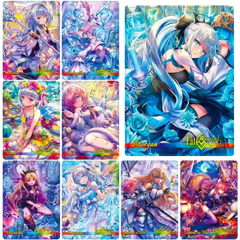 DIY Genshin Impact FGO Collection card Raiden Shogun Keqing Anime characters Bronzing flash card Cartoon toys Christmas gift