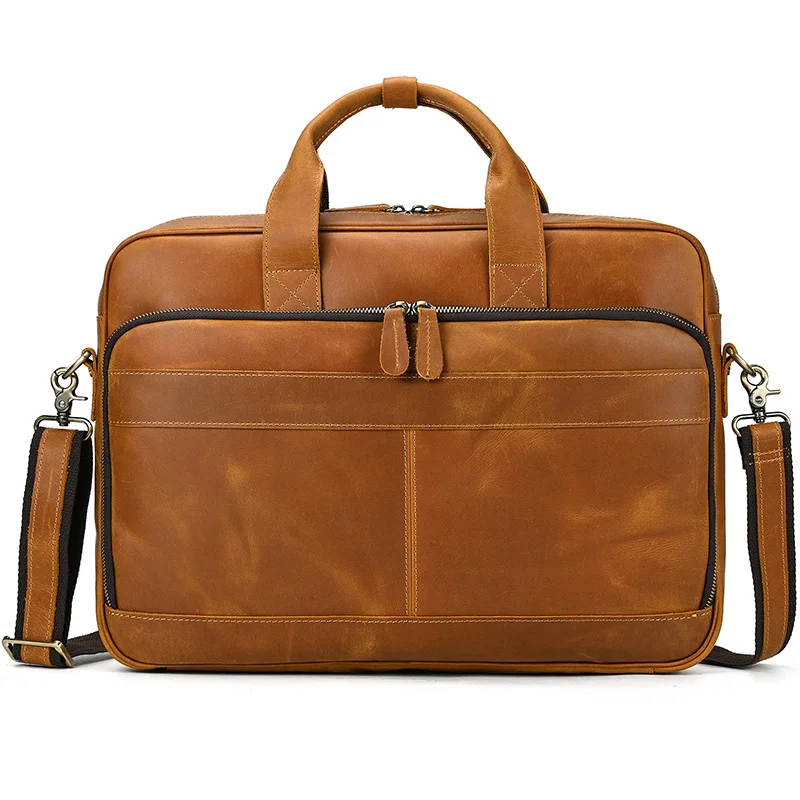 Echte Koeienhuid Mannen Schoudertassen Echt Leer Bussiness Laptop Tas 15.6 16 17.3 Inch Computer Tas Mannen Aktetas Tassen vintage