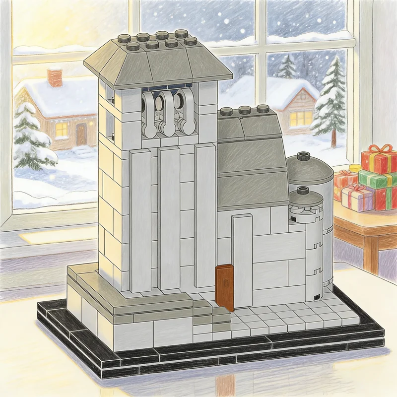 

218 деталей MOC-конструктор: Модель собора Нотр-Дам-д'Аль-Ланс (Южная Франция), архитектурные строительные блоки, рождественский подарок, игрушка-конструктор, подарок на день рождения