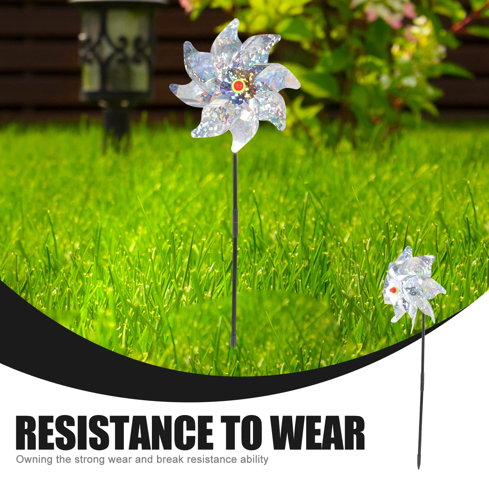 

5Pcs Reflective Windmill Bird Repeller Durable Rotating Outdoor Garden Lawn Yard Bird Scarer Tool Anti-Bird Prop