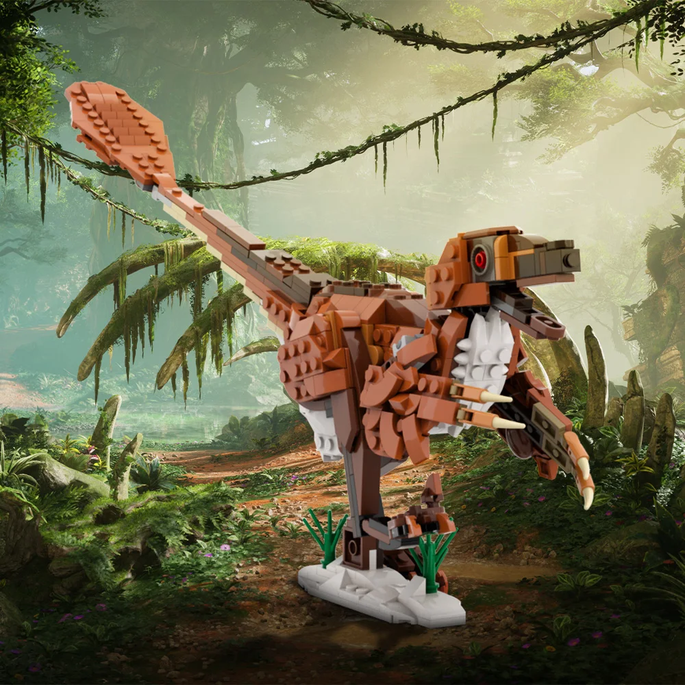 Gobricks MOC 31154 Velociraptors mongoliensiss อาคารบล็อกภาพยนตร์สัตว์ไดโนเสาร์อิฐประกอบของเล่นของเล่นเด็กของขวัญ