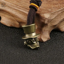 Cartoon Anime Character Duck Brass Knife Bead Jewelry DIY Paracord Hangings Accessories Animal EDC Outdoor Tool Lanyard Pendants