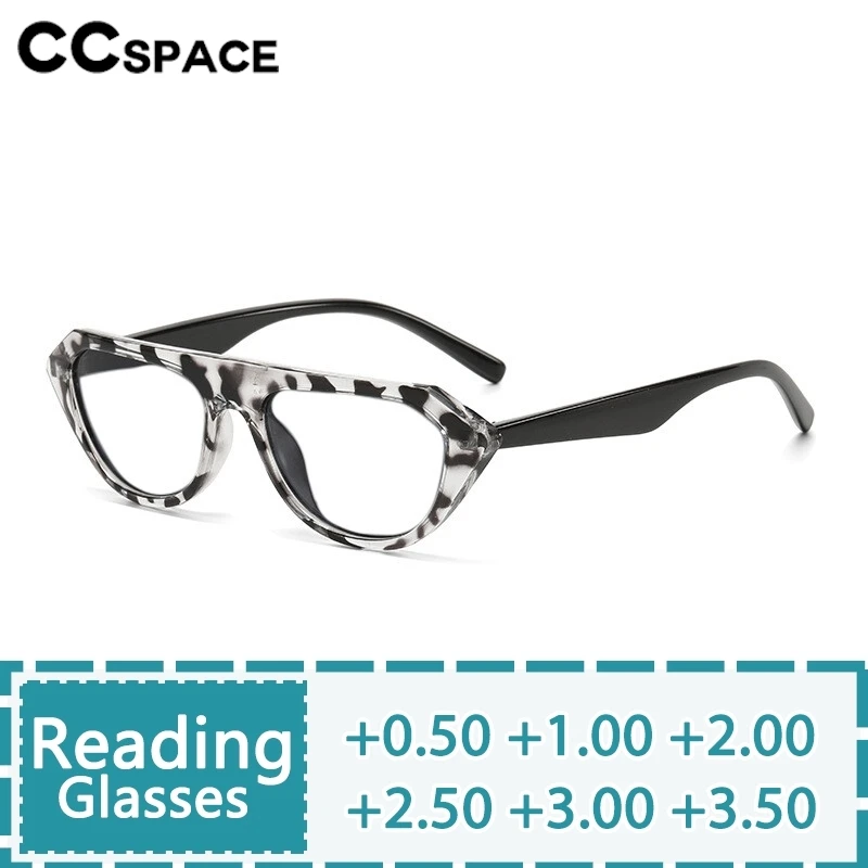 Polygon Cat Eye Reading Glasses Women Trendy Resin Optical Presbyopic Eyeglasses Customizable Diopter +50~+600  #301289