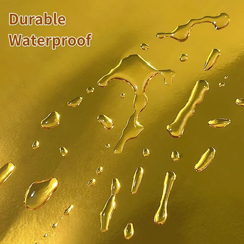 1 لفة لامعة الذهب الدائم الفينيل فيلم لاصق ذاتية اللصق مقاوم للماء DIY بها بنفسك سجلات القصاصات الأسطح الزجاجية سيارة المنزل ملصقات الحرفية