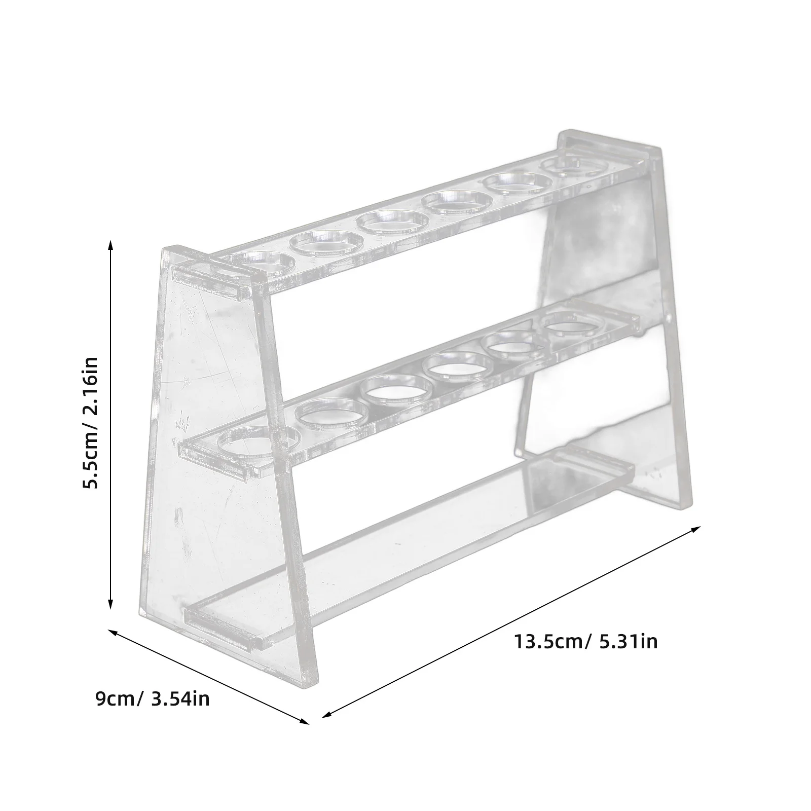 Test Tube Rack 10Ml Transparent Double Layer Reusable Laboratory Holder For Sampling Centrifuge Testing Display Storage