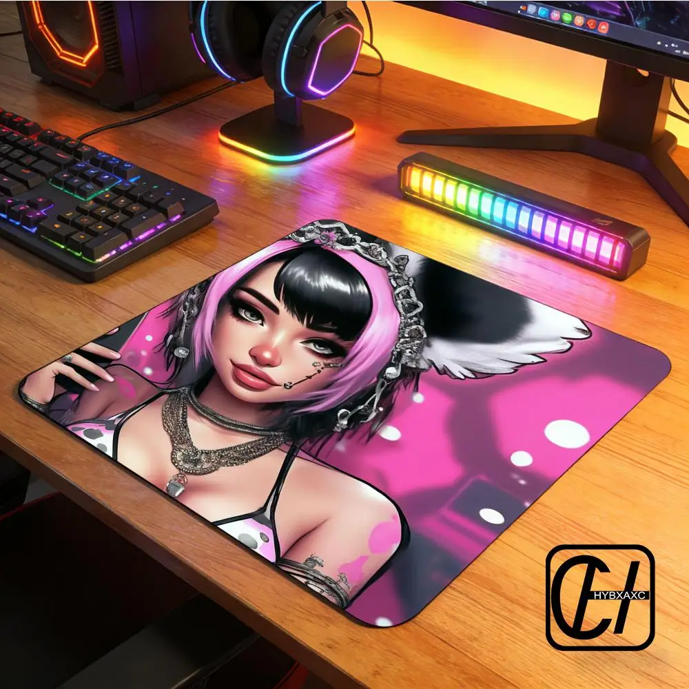 

Japanese Anime Girl Pink Sexy small Mouse Pad Office Desk Mat Waterproof Non-Slip PU Desk Blotter Pad XAXC