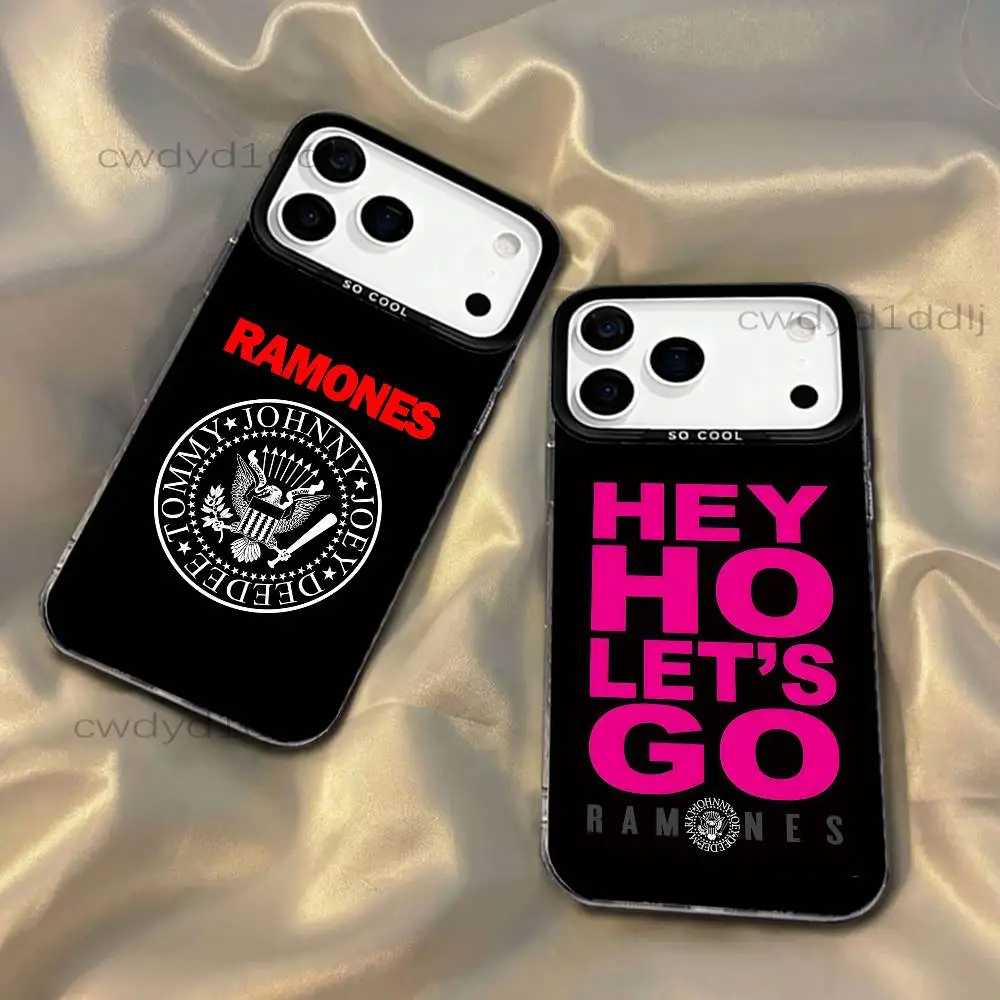 

Rock Band R-Ramones Phone Case For iPhone 17,16,15,14,13,12,11,X,8,7,Pro,Max,Plus,SE4,Air,Mini IMD Gray Hard Matte
