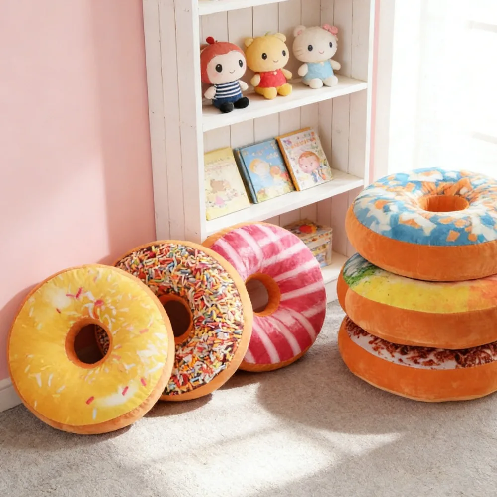 

Шоколадный пончик, плюшевая подушка, милая реалистичная мягкая игрушка, офисная подушка для сна, поясничная поддержка сиденья, подушка для сна