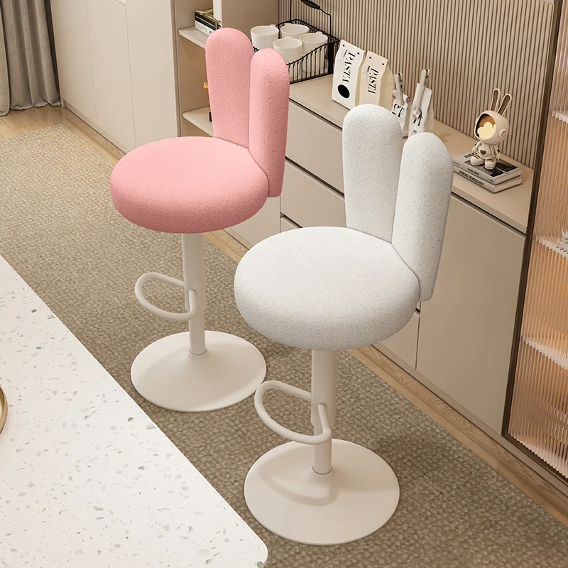 كريم نمط بار البراز لطيف أرنب الأذن على شكل كرسي مسند الظهر ارتفاع قابل للتعديل وتدوير مكافحة البراز الأثاث كرسي دوار #3