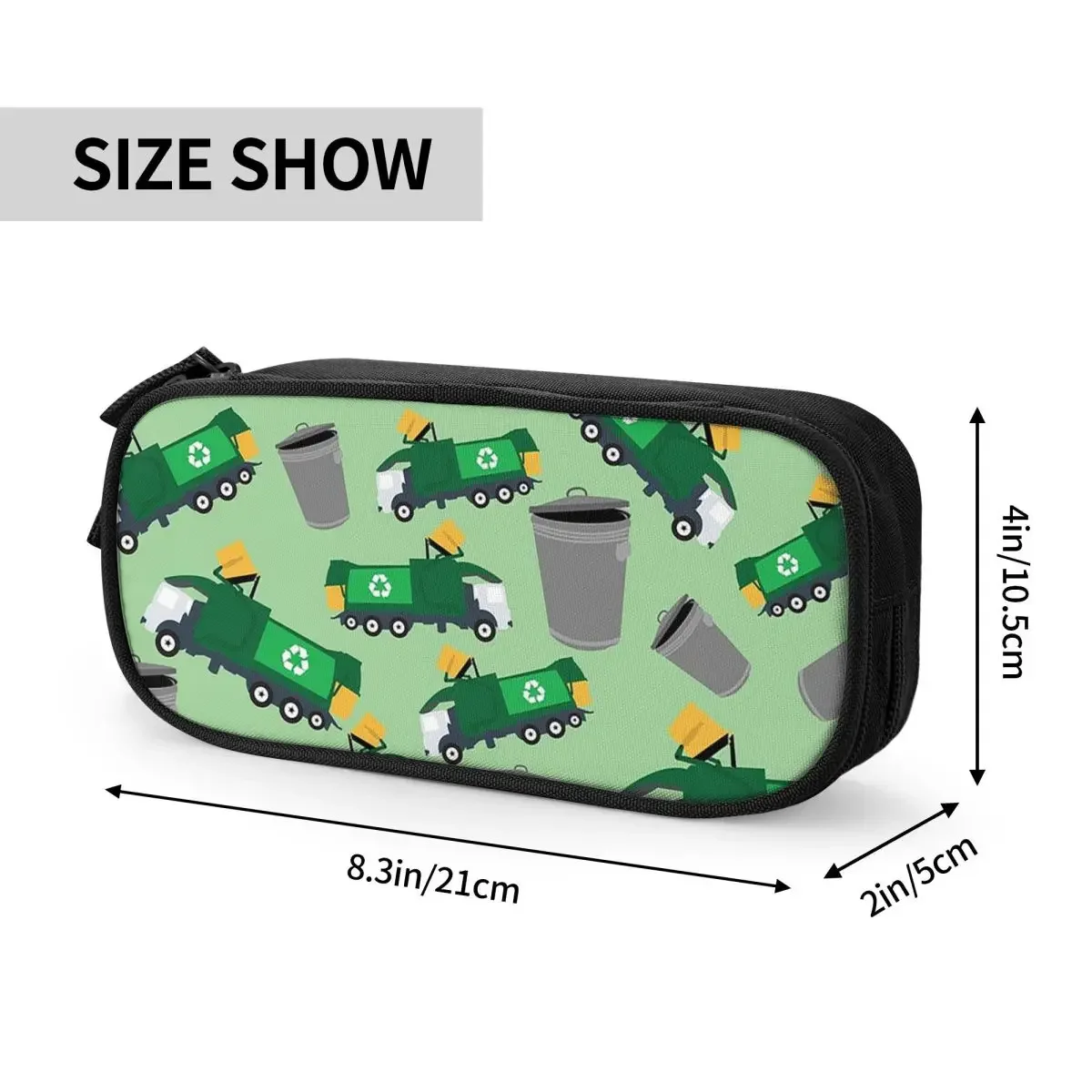 Recycling Garbage Truck Pattern Pencil Cases Large Capacity Pen Bags Pen Box Pencil Pouch For Boys Girls Students Stationery