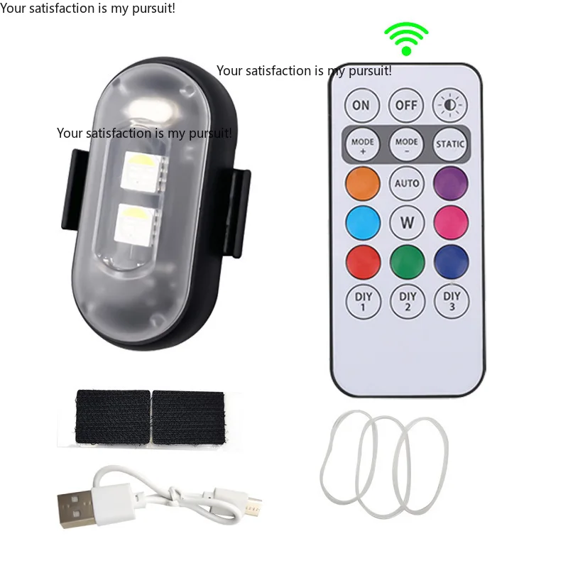 for Wireless Remote Colorful LED Strobe Light Rechargeable Motorcycle Aircraft Warning Decor Lamp