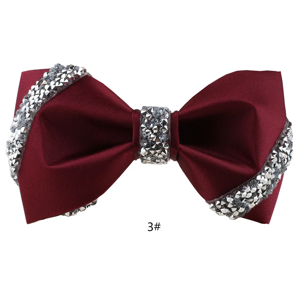 New bow tie for men pure color wine red wedding ceremony for the groom hosted satin   bow flower