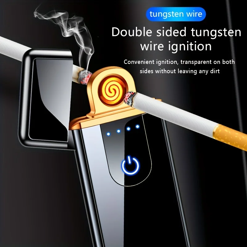 Electric Heating Wire Cigarette Lighter Portable Stylish Windproof Touch Usb Rechargeable Lighter, Gift For Men And Women