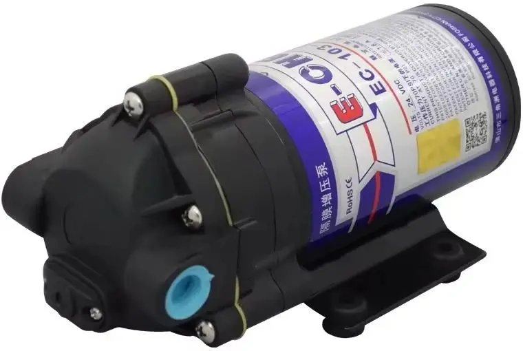 E-Chen EC-103-200 RO Booster Membrane Pump 200GPD Electric Diaphragm Pump 24V DC 1.6LPM@70PSI City Water Supply Water Purifier