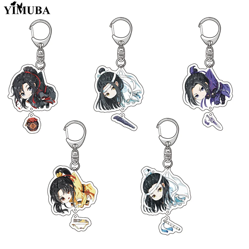 Fashion Anime The Untamed Figures Acrylic Key Chain Mo Dao Zu Shi Wei Wuxian Lan Wangji Keychain Bag Charm Accesorios Fans Gift