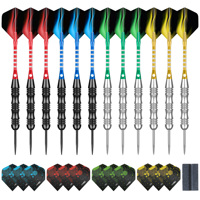 CyeeLife 26G/12 Pcs/ Set Of Dart Pro Metal Dart Steel Tips With Iron Pad Aluminum Dart Rod Extra Flying Dart Sharpener Stone Box