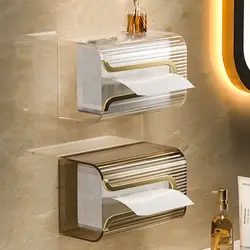 Creative Paper Towel Box Wall Mounted Face Wash Towel Storage Box Large Capacity Adhesive Paper Holder Napkin Storage Box