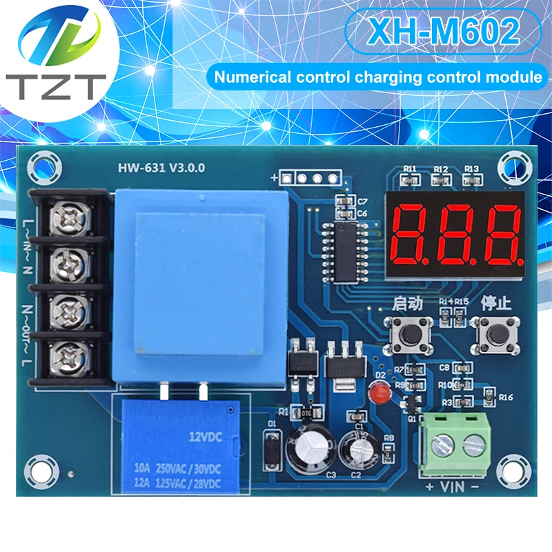 XH-M602 Digital Control Battery Charging Control Module AC 220V Lithium Storage Battery Charger Control Switch Protection Board