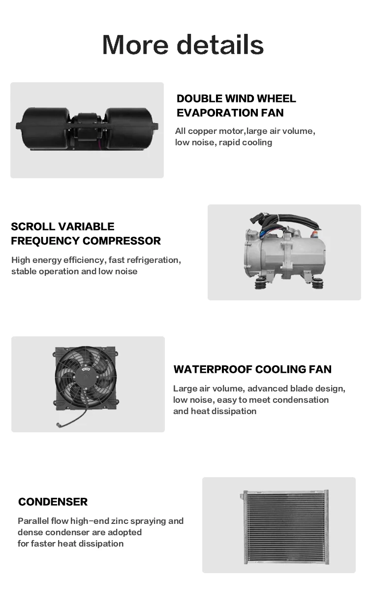 مكيف هواء RV صغير على السطح 110 فولت 220 فولت 96 فولت 12 فولت 24 فولت 12 فولت كارافان، كارافان مينيفان