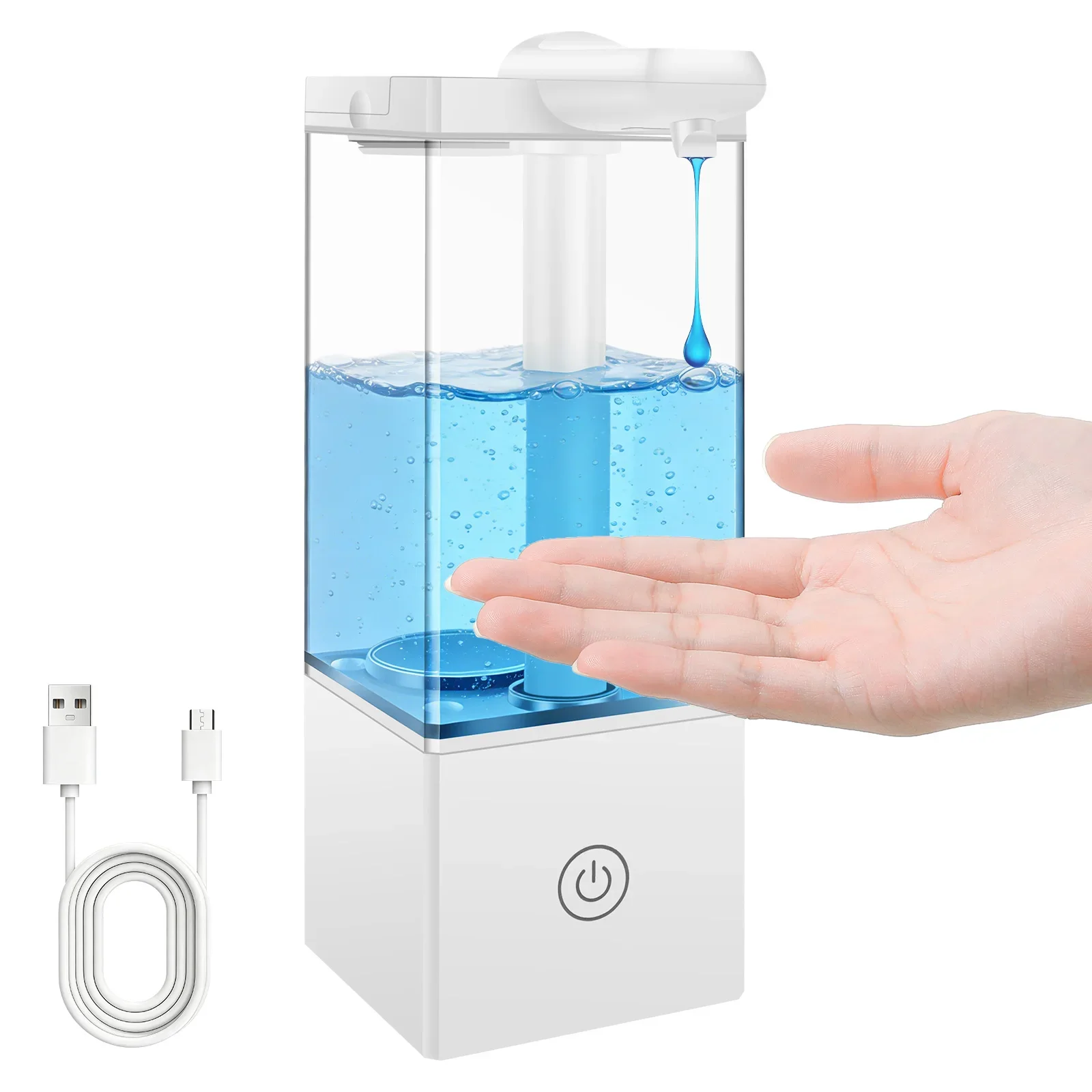 

Автоматический дозатор мыла, бесконтактный, перезаряжаемый через USB, умный дозатор для дезинфицирующего средства для рук, геля для душа, шампуня, подходит для кухни и ванной комнаты