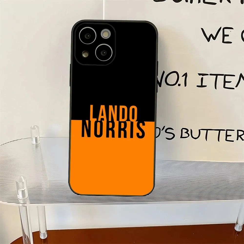 حافظة هاتف Formula 1 L-LandoS N-Norris 2024 لهاتف iPhone 16,15,14,13,12,Pro,Max,11,7,8,Plus,XR,XS Max من السيليكون المقاوم للصدمات