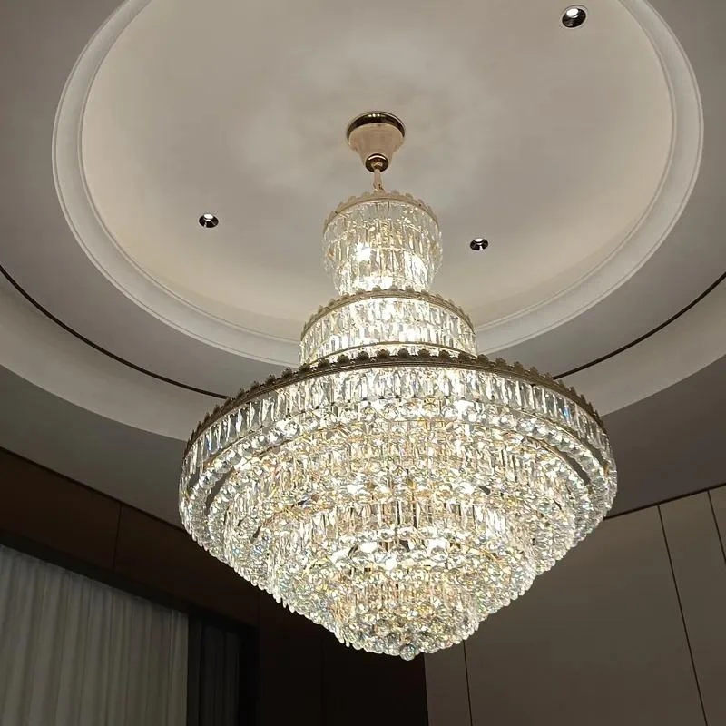 Luxury crystal chandelier hotel villa home improvement staircase chandelier modern ceiling lamp