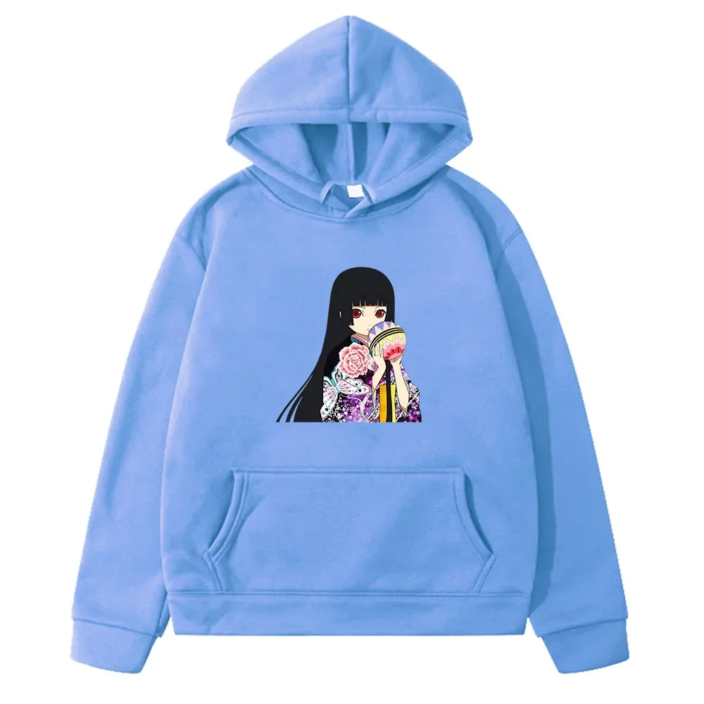 Jigoku Shoujo Fleece Harajuku Hoodies Kawaii Anime Sweatshirt Cute Cartoon Clothes for Boys/girls Manga Fashion Streetwear Comic