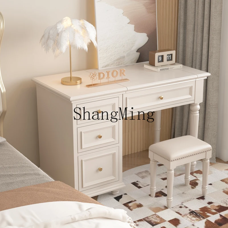 

CL Flip Cover Dressing Table Solid Wood Simple Modern Small Apartment Bedroom Desk Integrated Storage Computer Makeup Table