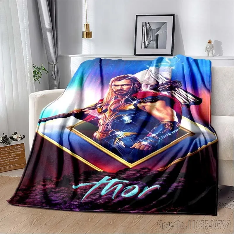 Avengers Marvell Superhero Thor Room Warm Blanket Comfortable Soft Portable Travel Picnic Blanket Gift for Family or Friends