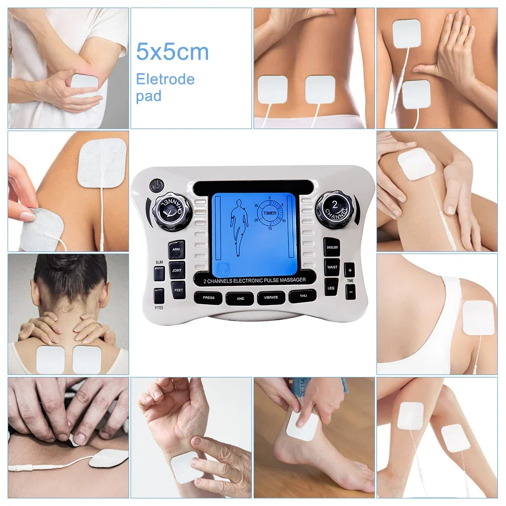 12 Modes Digital Electric Pulse Massager Tens EMS Muscle Massager Nerve Muscle Stimulator Slimming Fat Burner Pain Relief Tool