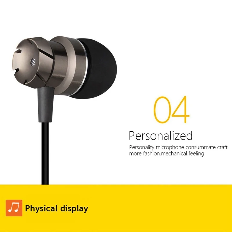 3.5Mm Wired Headset Turbo Subwoofer With Wheat Wire-Controlled Headphones In-Ear-X64A