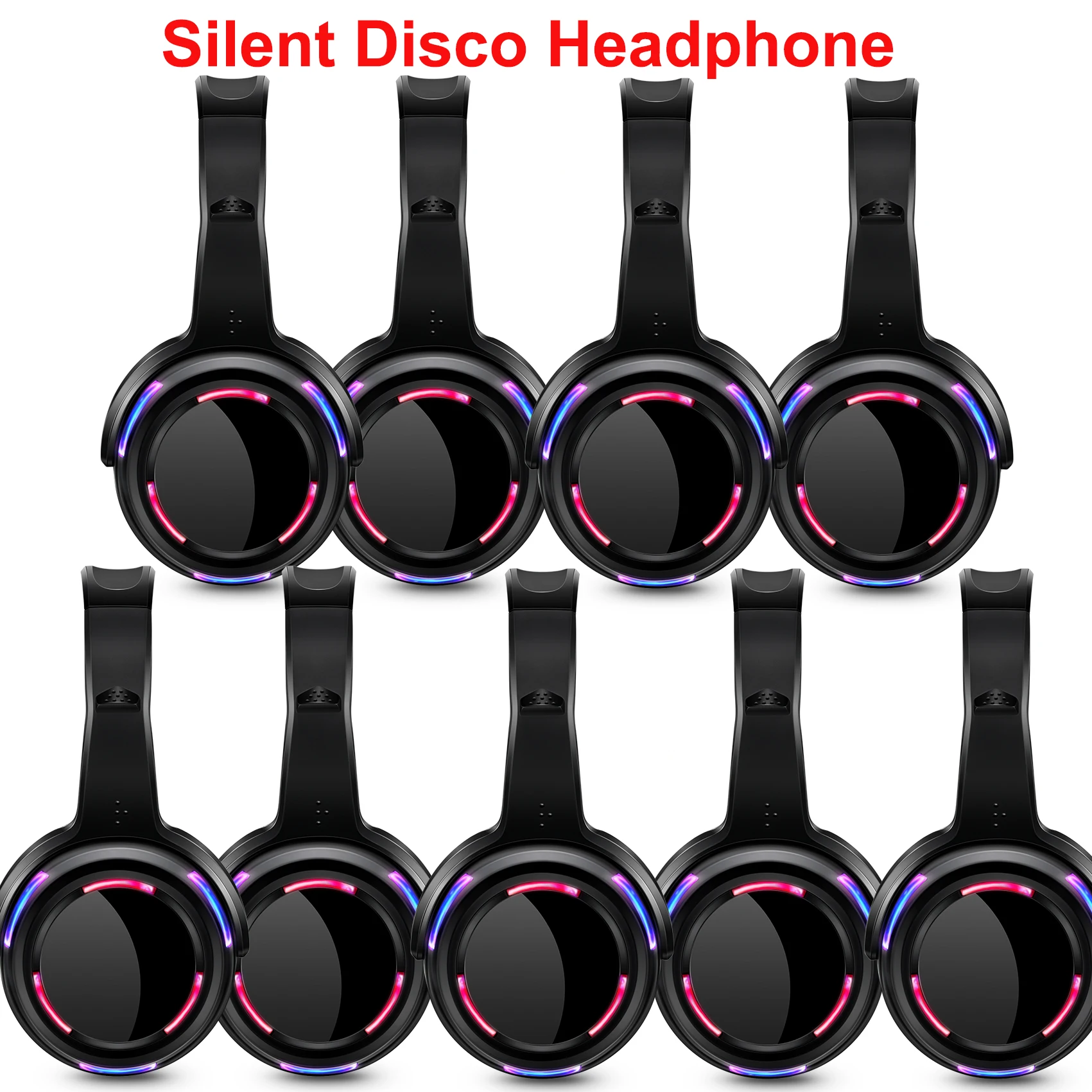 500m Distance Rechargeable Silent Disco Wireless Headphones Package 2 RF Wireless Transmitters For Quiet Events DJ House Party