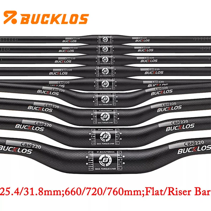

Руль для горного велосипеда BUCKLOS 25.4/31.8 мм, карбоновый, плоский, с подъемом (Riser Bar)
