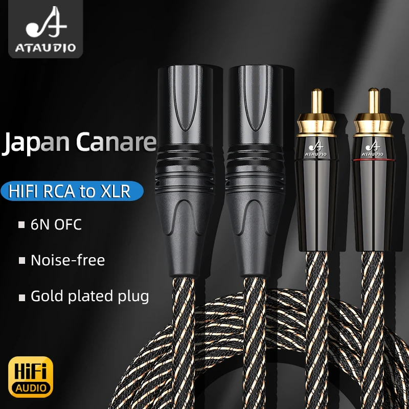 HiFi 2RCA to 2XLR Audio Cable Core with Gold Plated Plug 2RCA Male to 3Pin 2XLR Female Cable for Speaker Amplifier Mixer
