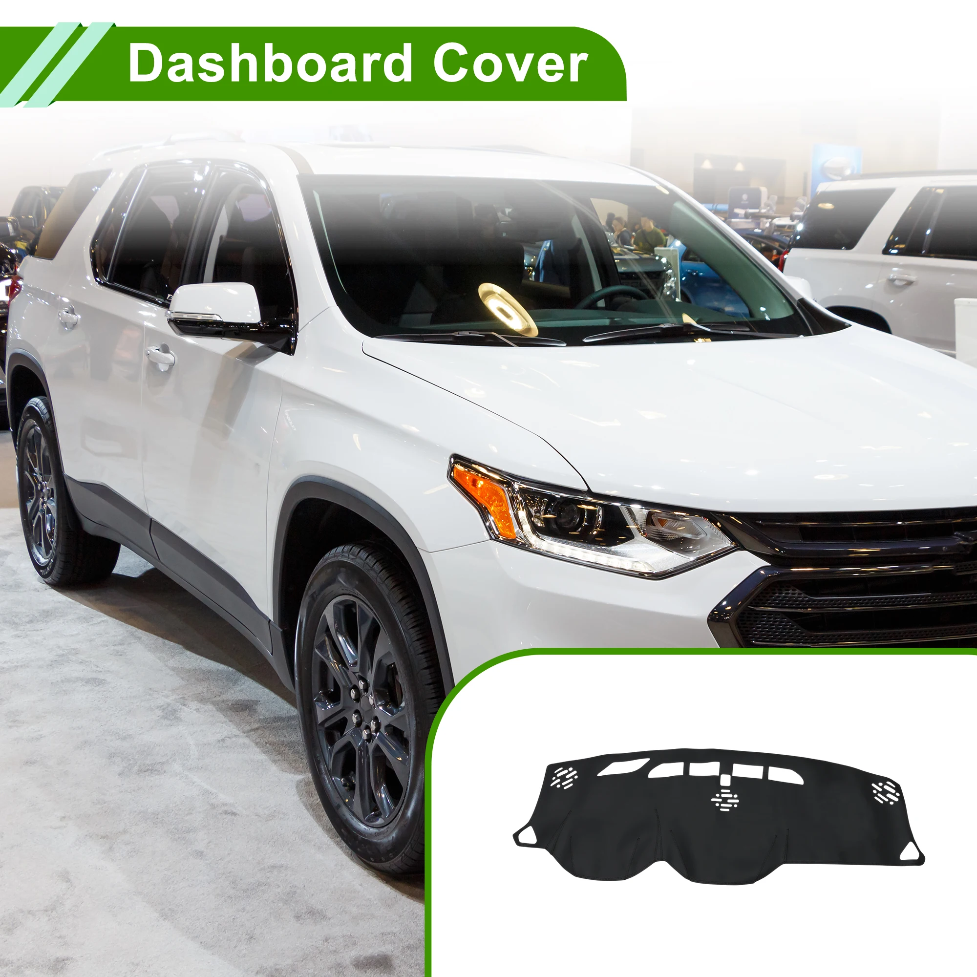 

Чехол на приборную панель UXCELL для Chevrolet Traverse 2018-2023, черный, 1 шт.