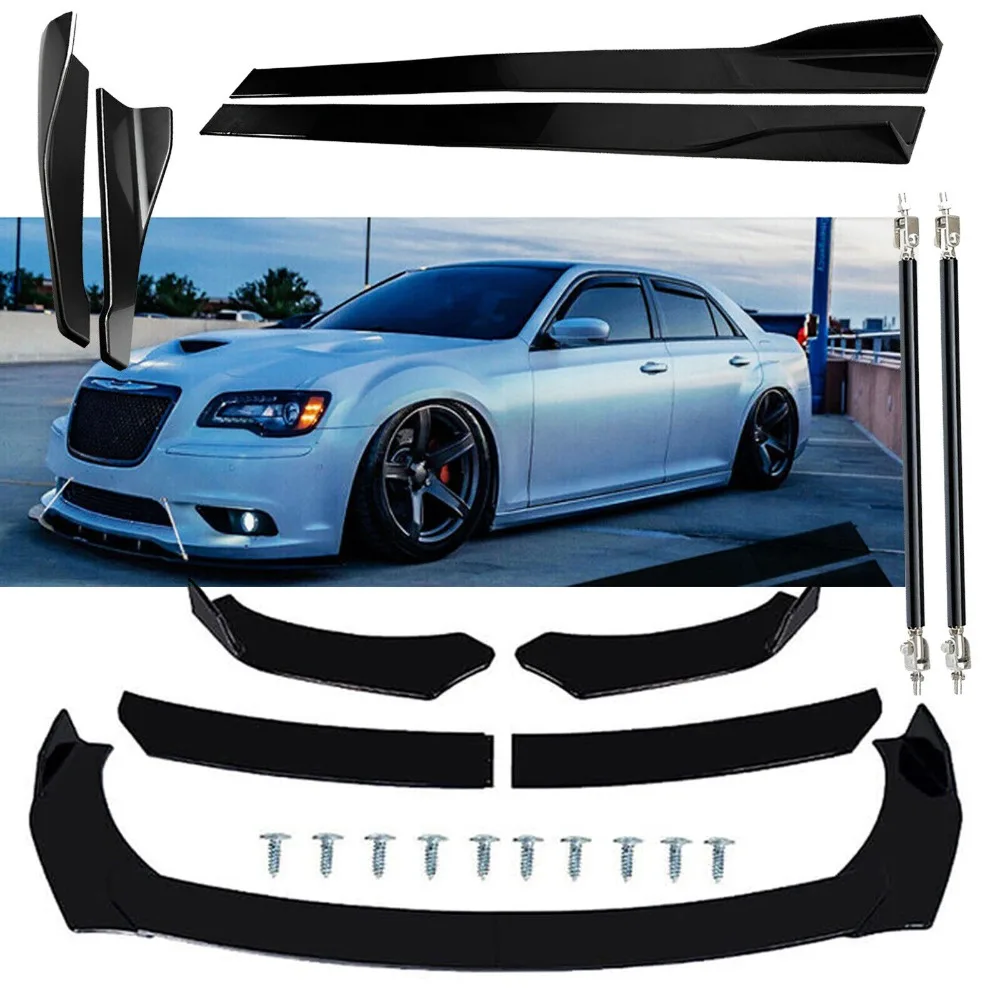 

Front Splitter Bumper Lip Spoiler For Chrysler 300 SRT8 Strut Rod Side Skirt United States