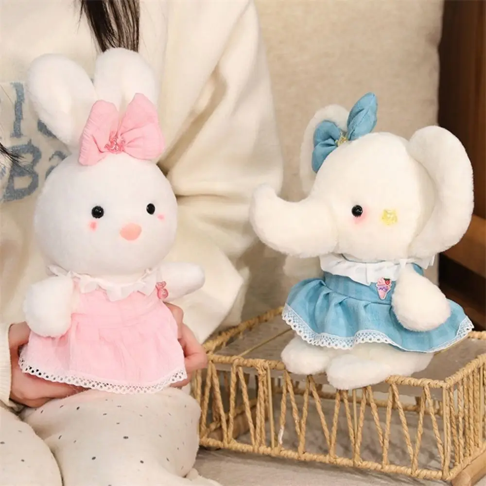 

Wearing Bow Lace Dress Cartoon Rabbit Plush Toys Soft Sweet Elegant Soft Fluffy Doll Cute Pretty Stuffed Rabbit Doll
