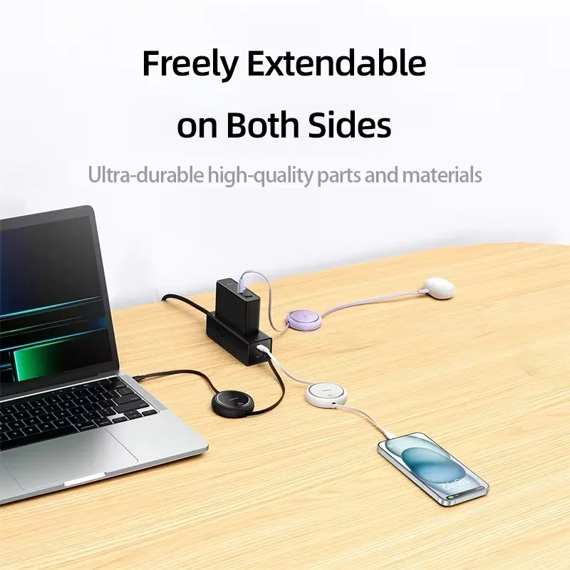 100W Retractable USB C Cable Fast Charger Cable For MacBook iPad For iPhone 15 Plus Pro Max Type C For Xiaomi Samsung For Switch