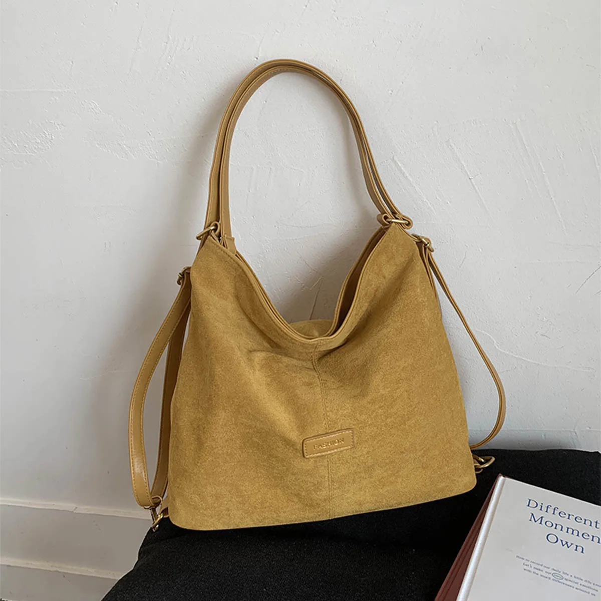 

Летняя тканевая большая сумка 2025 года, модная женская сумка через плечо, повседневный рюкзак, минималистичный через плечо «день-ночь», текстурированная