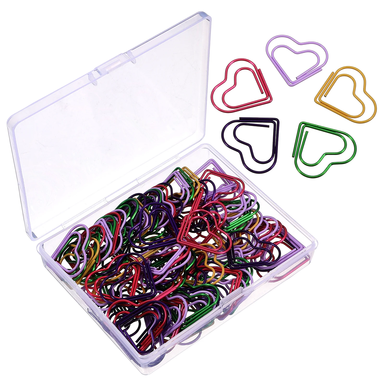 Heart-Shaped Paper Clips Multi-use Bookmarks Office Supplies Decorative Stationery File Clips Document Organizers Cute