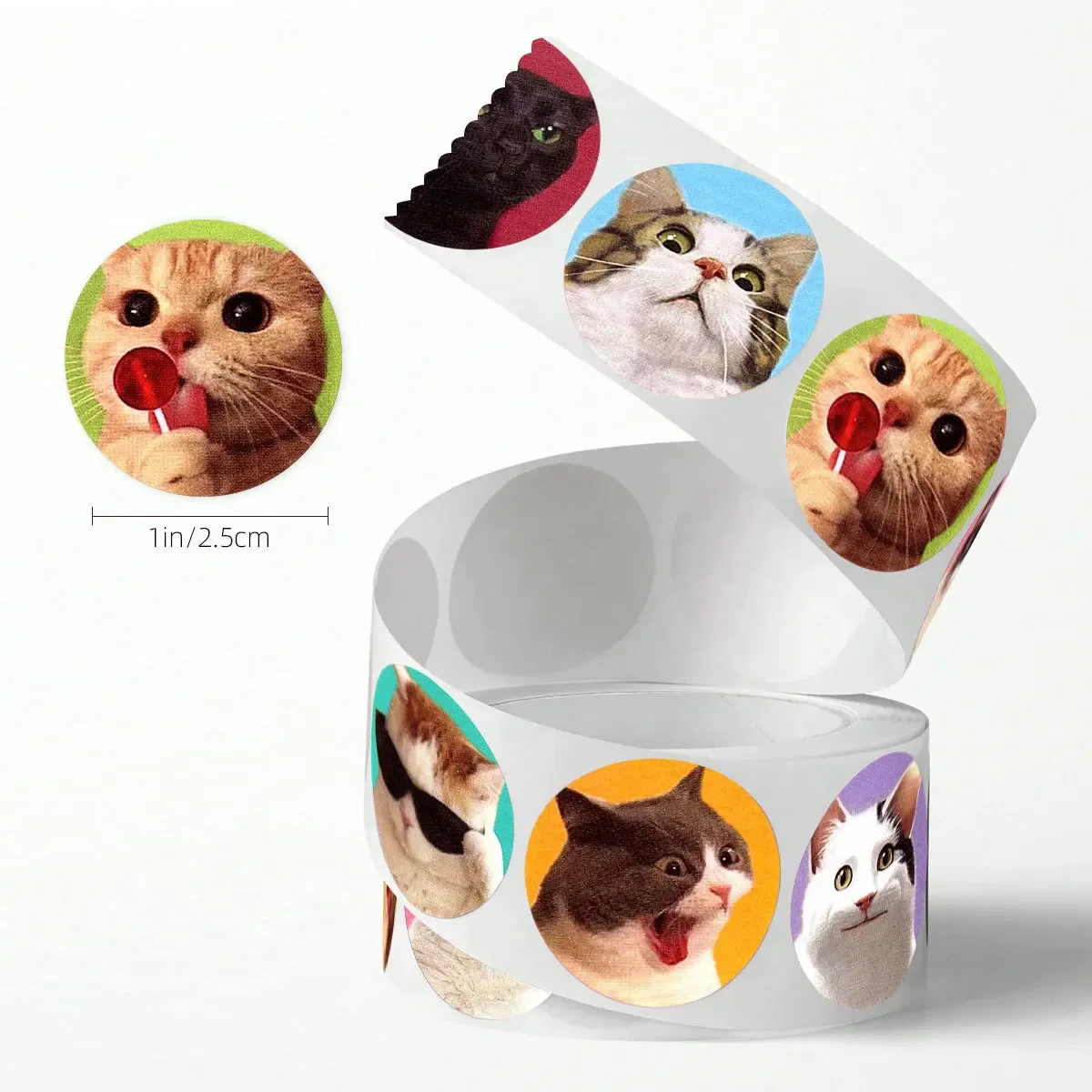 500pcs cartoon emoticon cat animation sticker for school/classroom/diy/handbook/envelope/label/office supplies