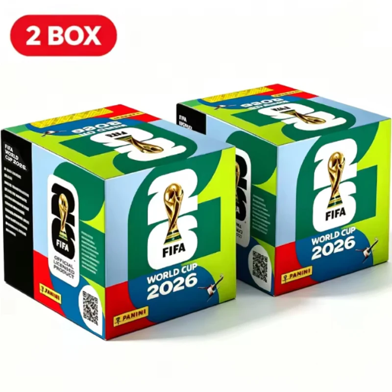Panini 2026 World Cup Sticker Box Soccer Football Collectibles Player Sticker 50Packs Complete Album Gift For Teen Football Fans