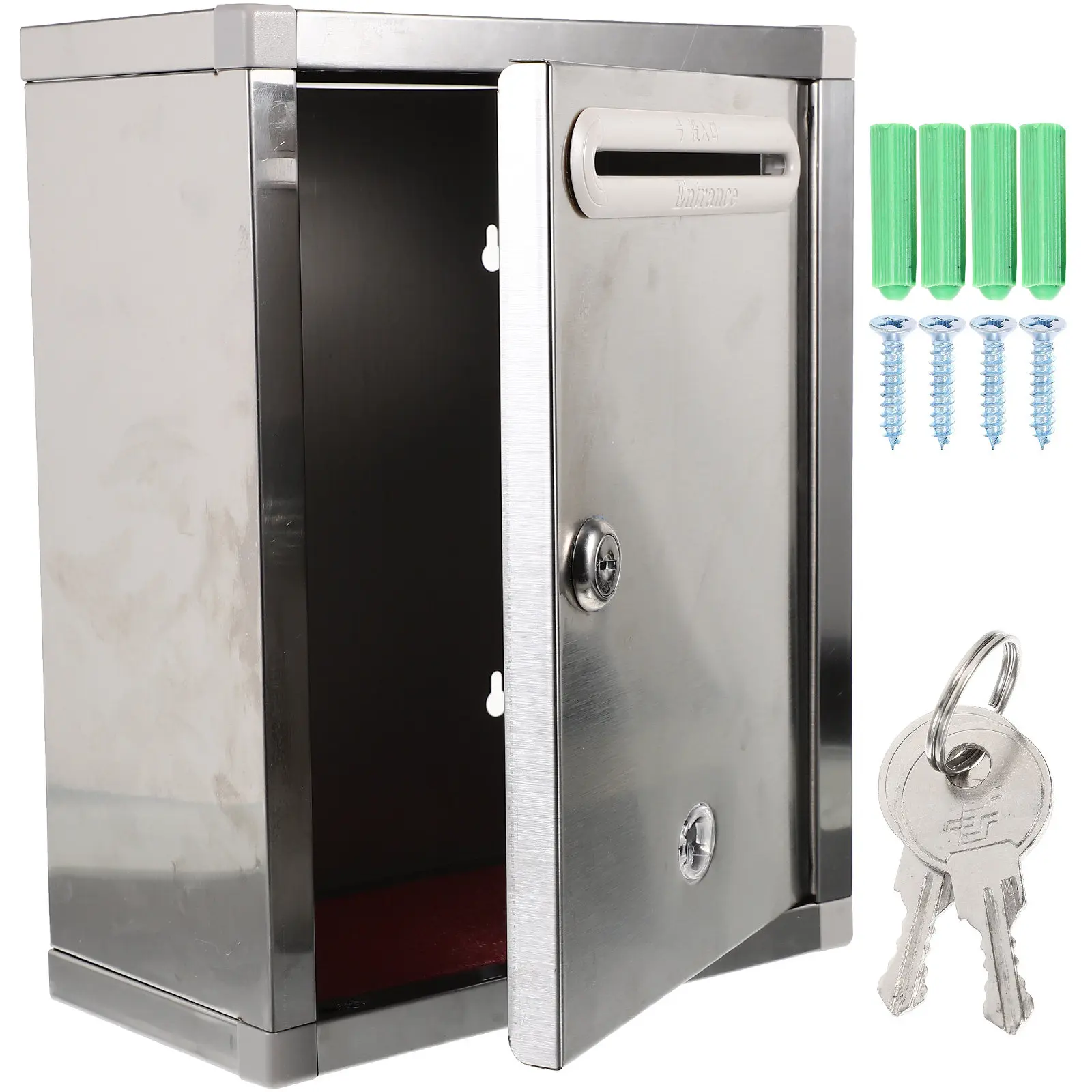 

1 шт. Изысканный почтовый ящик из нержавеющей стали для наружного использования, настенный, устойчивый к ржавчине, для деревянных и алюминиевых дверей, декоративный