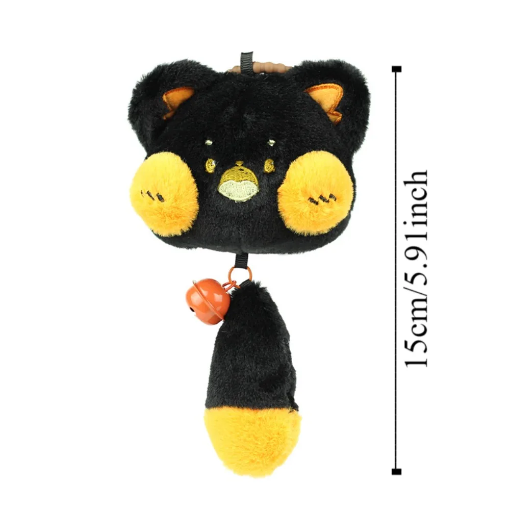 Chaveiro de carro cauda longa gato de pelúcia chaveiro com sino dos desenhos animados gato de pelúcia chaveiro pp algodão bonito pelúcia gato boneca pingente casal presente
