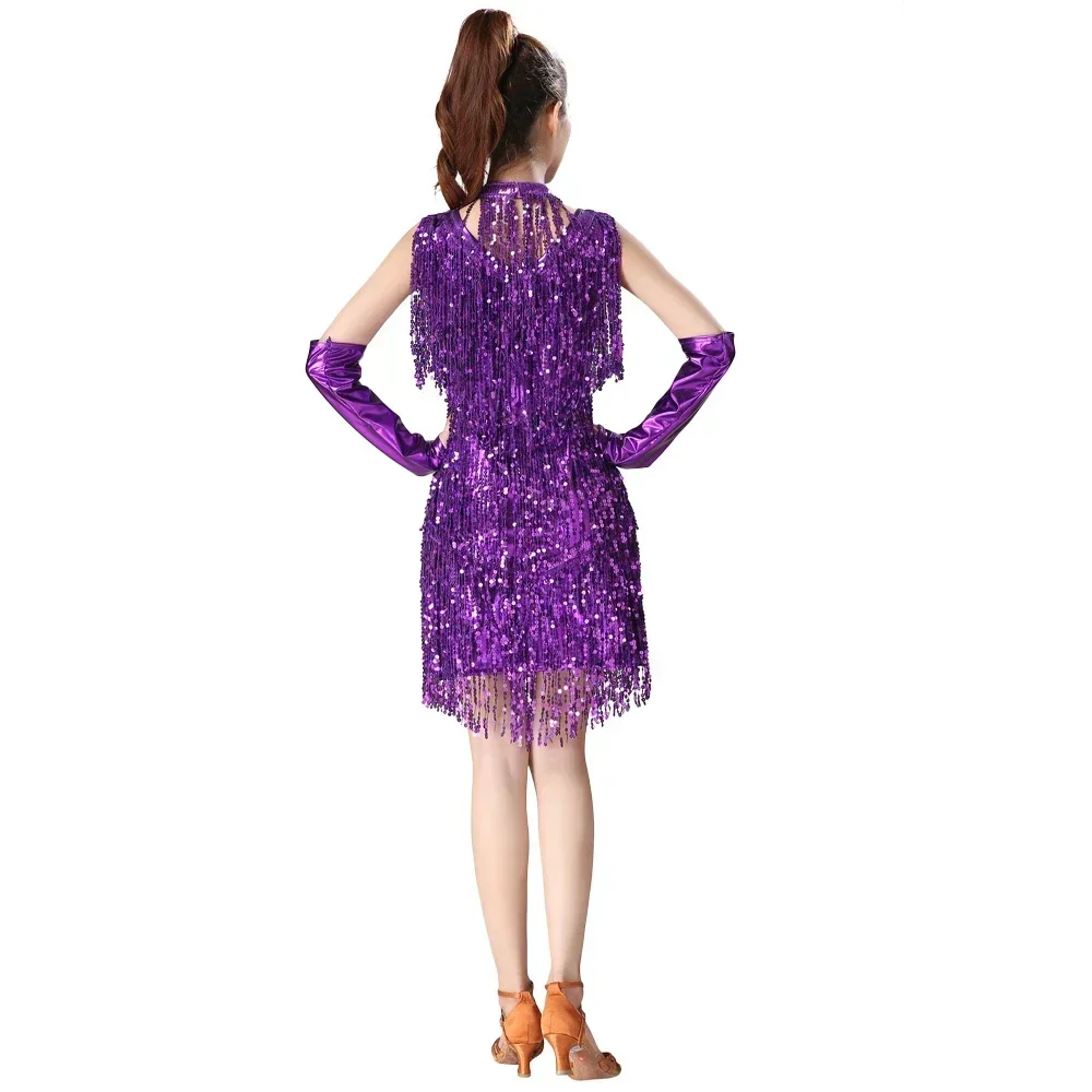 أزياء الرقص اللاتيني، الترتر، الشرابة، أزياء مسابقة أداء مرحلة الرقص اللاتيني للسيدات، أزياء رقص السالسا، القفازات #6