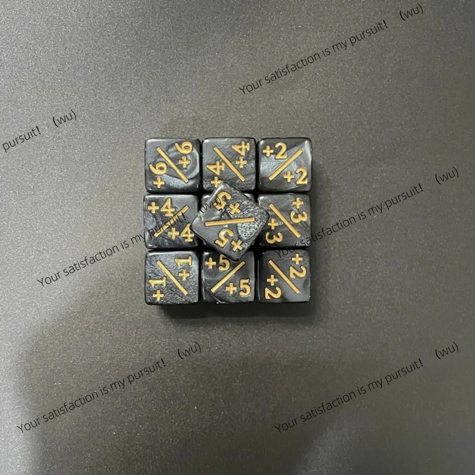 10 1.6 cm/0.63 inch counters with plus + 1/+ 1 and minus -1/-1 two-color plus or minus