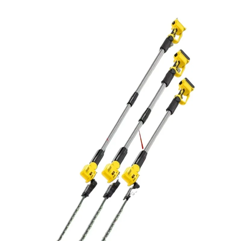 

High branch hedge trimmer electric rechargeable high altitude landscaping pruning machine retractable extension pole high power