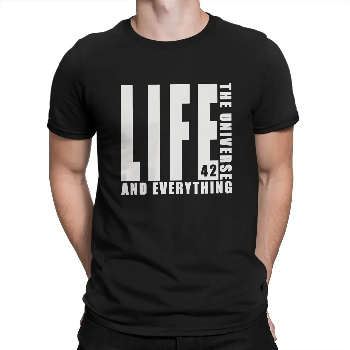 42 The Answer To Life The Universe And Everything Life T Shirt Graphic Men Tees Summer Clothing Polyester Crewneck TShirt